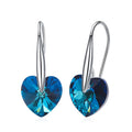 Fashion Design Heart Crystal Stone 925 Sterling Silver Hoop Earring for Women