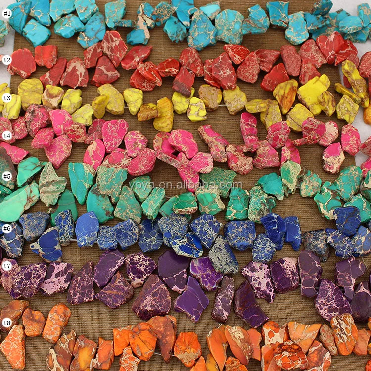 SM3064 Multicolor Sea Sediment jasper Nugget Slab Beadsaqua Terra Imperial jasper Nugget Slab Beads MegaBDM