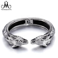 Viking Fashion Jewelry Solid Stainless Steel Viking Wolf Head Mens Wristband Bangle Viking Bracelet