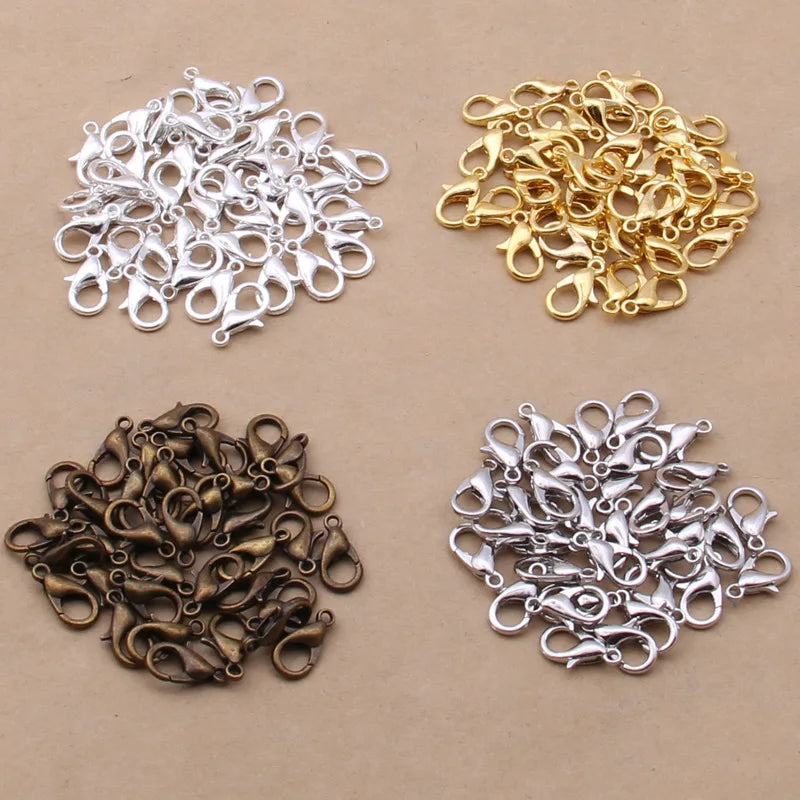 14K Gold Plated Diy Necklace Bracelet Jewelry Making Accessories Lobster Clasp 300 Wholesale Large Bronze Clasps & Hooks