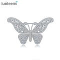 LUOTEEMI Fashion Models Sweater Accessories CZ Micro Paved Women Animal Jewelry Butterfly Brooches
