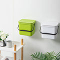 Factory Hot Sale Stocked Kitchen 8L Wall Mount Rectangular Plastic Trash Can With Handle