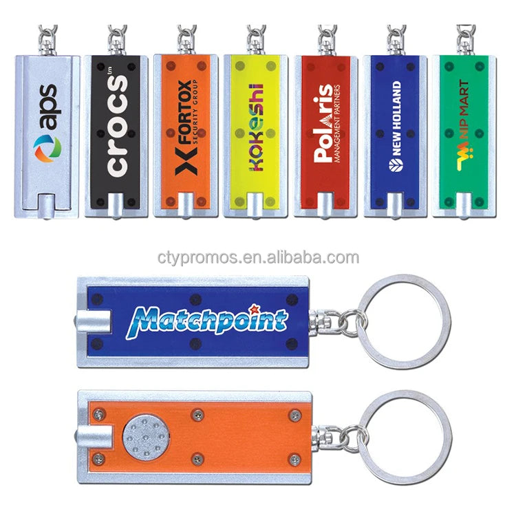Custom Promotional Mini LED Lights Keychains Flashlight Ultra Bright Flashlight Portable Key Chain Flash Light Torch Key Ring