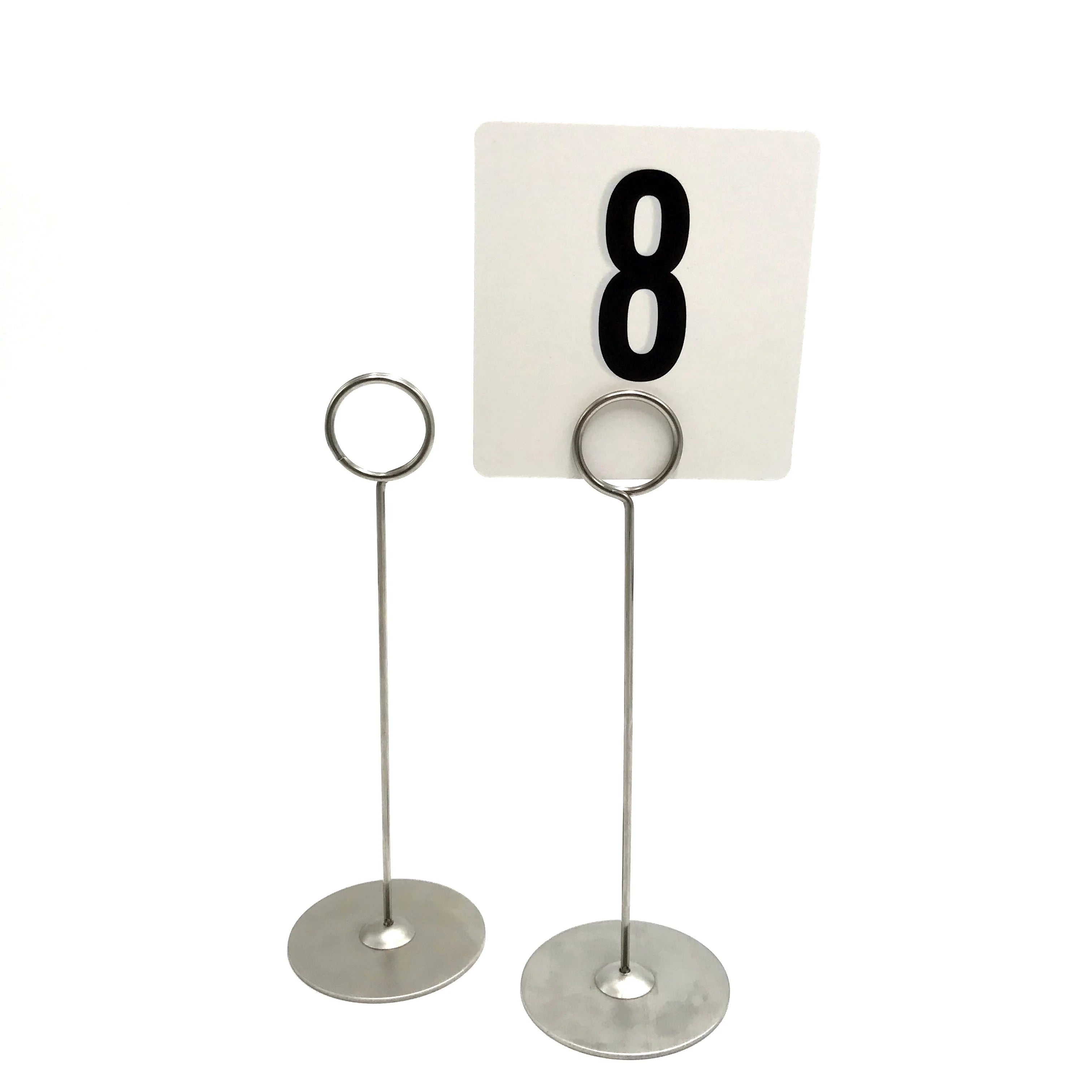 Free Sample Matt Silver 8.5 Inch Steel Reservation Sign Table Number Holder