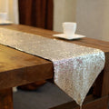 Sequin Runners Embroidered Triangle Table Runner Blue and Red Sequin Fabrics for Home Party or Wedding Banquet Table Runner