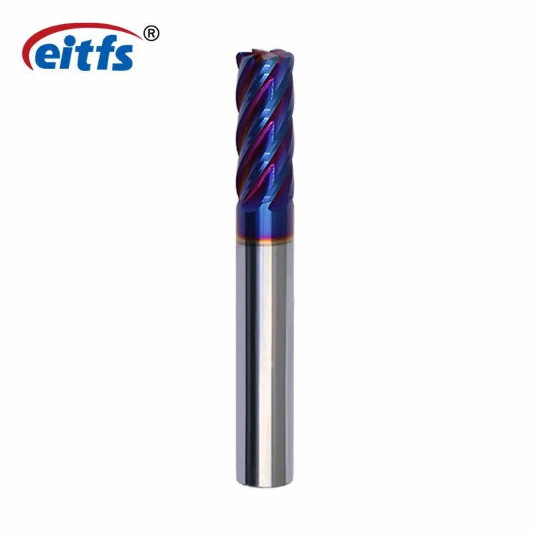 Solid Carbide 6 Flutes Finishing End Mill with TiAlN Coating Precision 0.005-0.01mm ODM/OEM for Copper/Cast Iron/Carbon Steel