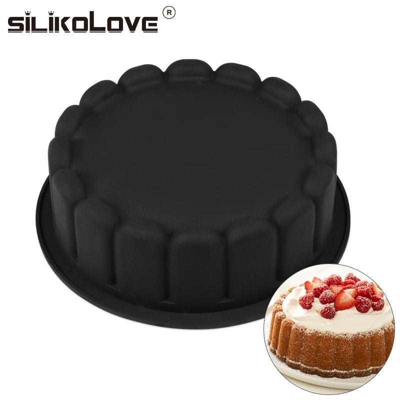 High Temperature Resistant Flexible Round Silicone Happy Birthday Cake Mould