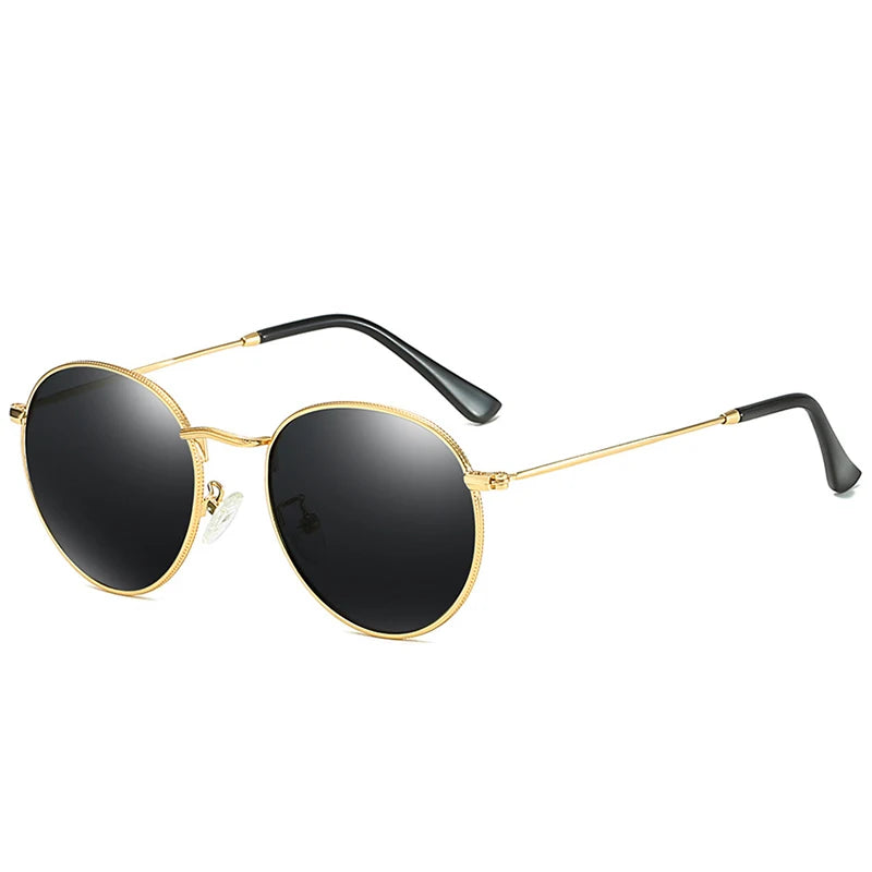 2025 New Classic Retro Round Frame Polarized Sunglasses for Men Women Gold Metal Frame Multicolor Dazzle Sunglasses Fashionable
