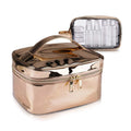 Fashion Large Gold TPE Clear Wash Zipper Handle Closure Set Cosmetic Makeup Bag for Travel Outdoor Use