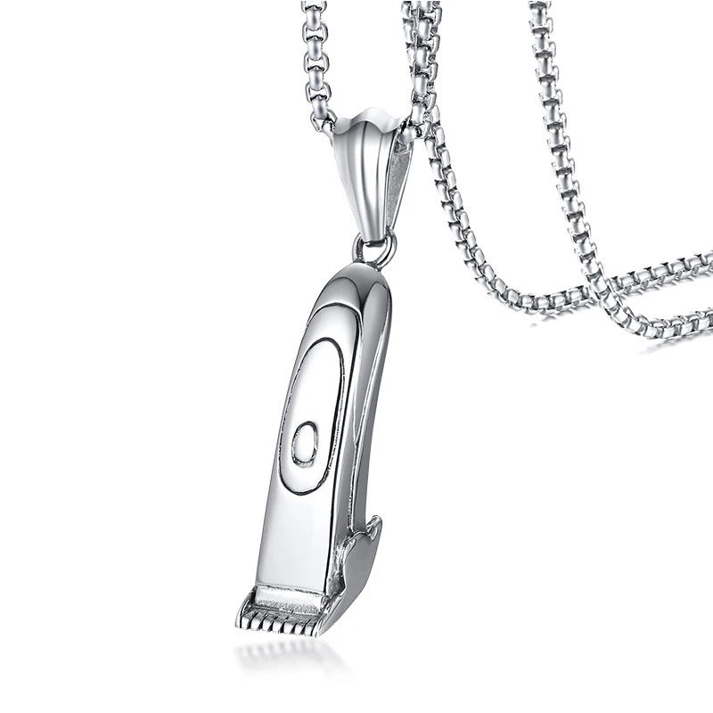 New Barber Gifts Jewelry Men Stainless Steel razor Pendant Necklace