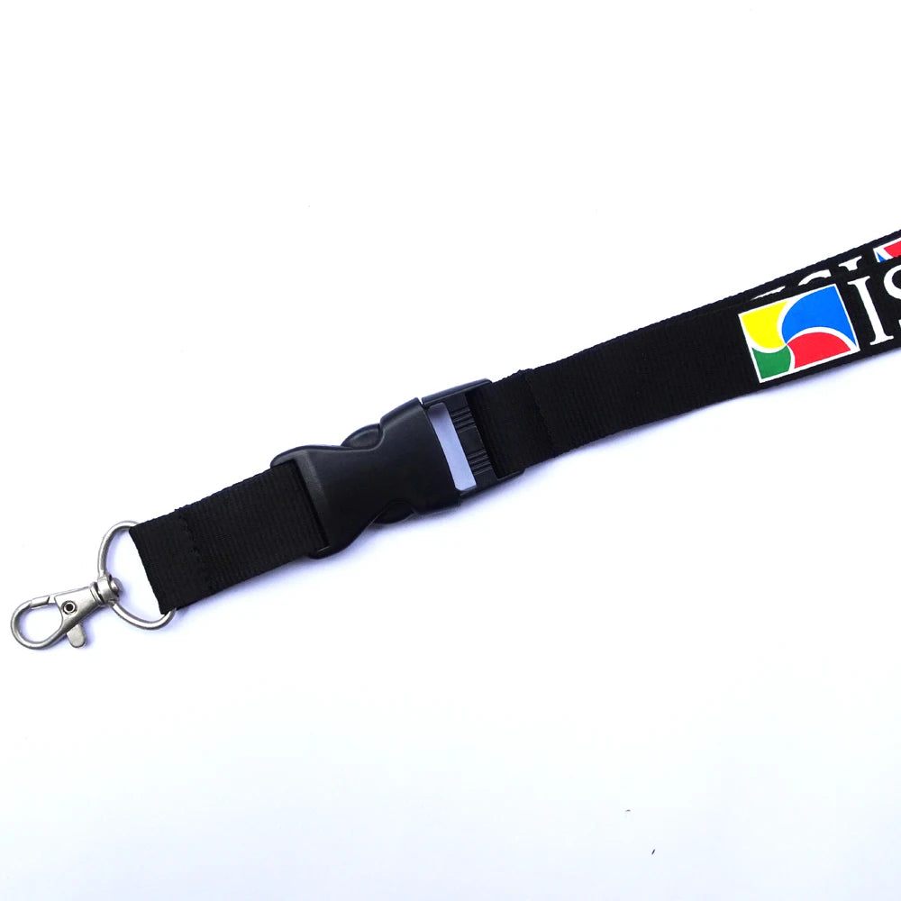 Braid Polyester ShinyFans SF-1001 Custom Logo Adjustable Size Cool Black Promotional Customizable Lanyard