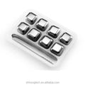 8 Pack Stainless Steel Ice Cube Stones  for Whisky with Tong