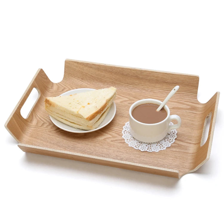 Wholesale Classical  39.5cm Rectangle  Hotel  Wood  Serving Tray with Handle