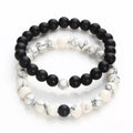 Latest Jewelry BraceletYin Yang Stone Couple Distance Bracelet Sets for Lovers