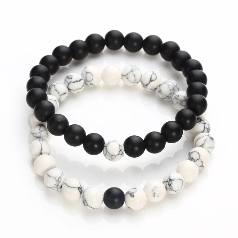 Latest Jewelry BraceletYin Yang Stone Couple Distance Bracelet Sets for Lovers
