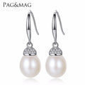 PAG&MAG New Arrival Pearl Earring Jewelry Vintage 925 Sterling Silver Ear Wire for Lady Elegant Party Pearl Earrings