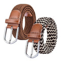 Wholesale Stretch Belt Solid Black Buckle Leather Loop End Tip Men Women Jeans Dress Junior Fashion Elastic Belts
