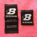 Loop Fold Garment Laundry Labelmiddle Fold Neck Woven Label for Suits