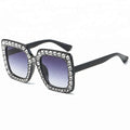 Rhinestone Decoration Plain Fashion Luxury 2018 Popular Square Fashion Sunglasses