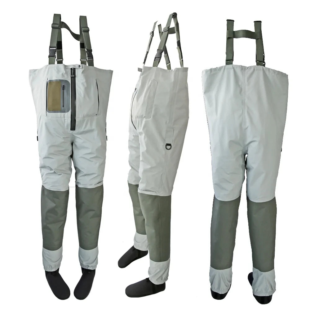 Custom Breathable Chest Waders Zippered Stocking Foot Fishing Waders for Fly Fishing