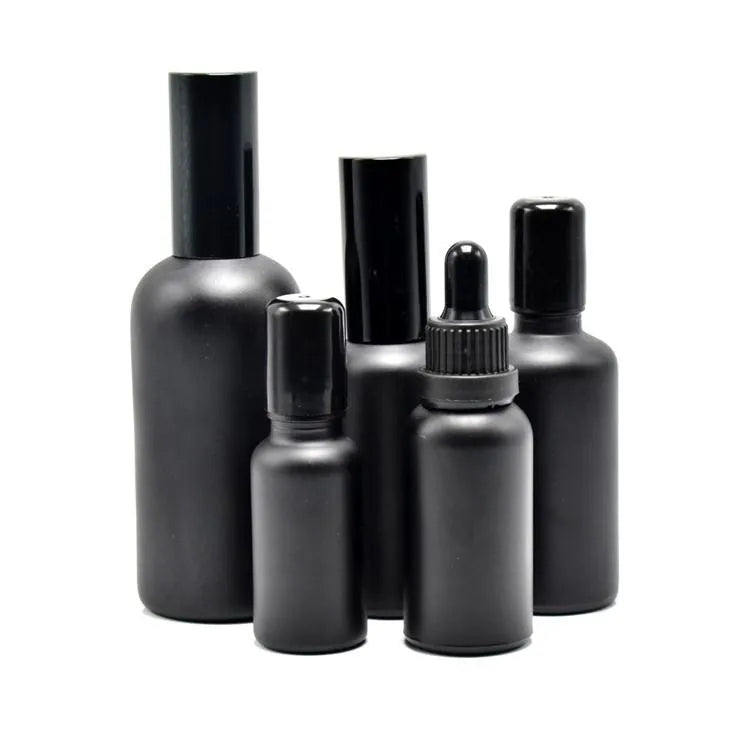 5~100ml  Best Frosted Perfume Essential Oil Cosmetic Spray Matte Black Pump Glass Bottle