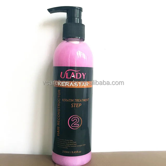 ULADY Kerastar 250ml Pure Keratin Hair Treatment Nourishing Refreshing and Repairing in Grape Chocolate flavors Soft Smooth