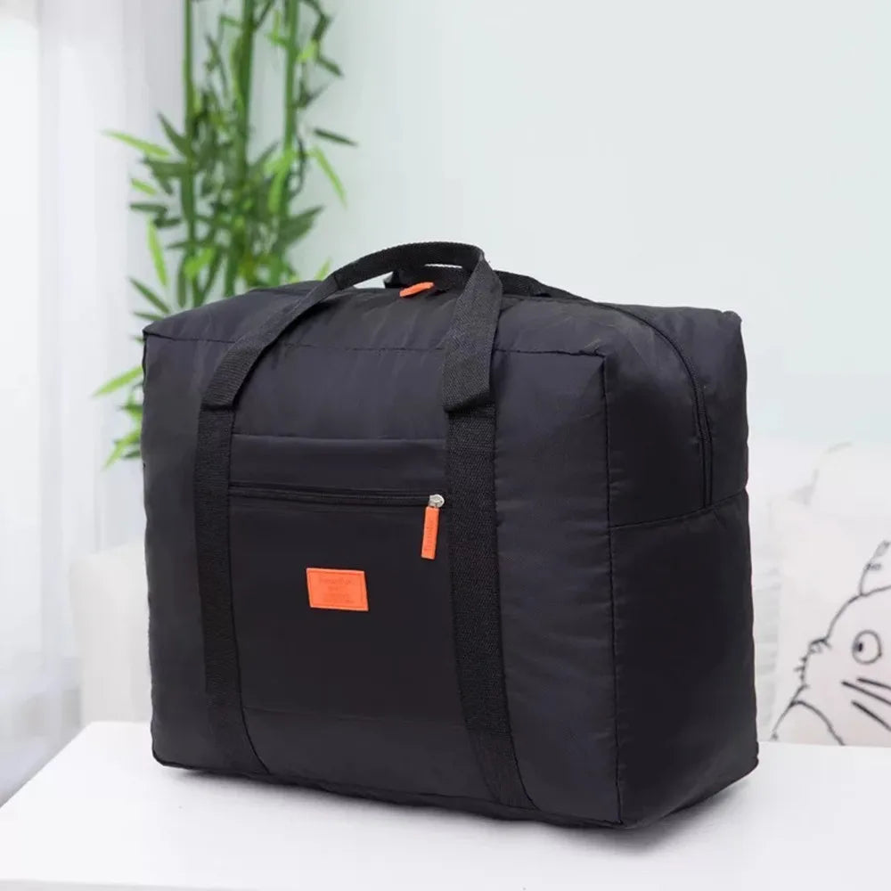 Custom Foldable Waterproof Polyester Travel Duffle Bag Wholesale Unisex Flight Folding Luggage Clothes Bag with Handles