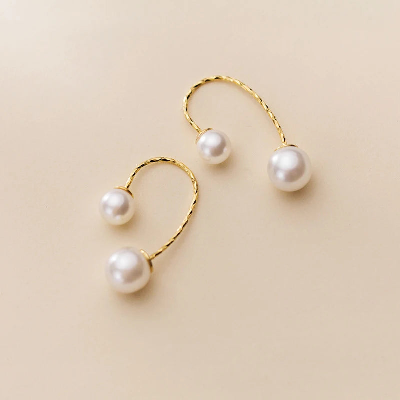 Hot Sell Jewelry 925 Sterling Silver Pearl Earrings for Women Gifts Jewelry