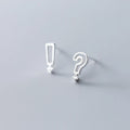 2019 New Arrival Question Mark Exclamation Mark 925 Sterling Silver Stud Earrings Jewelry Accessories