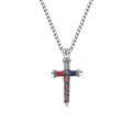 Stainless Steel Chain Jesus Cross Pendant Necklace Rhodium Gold Plating Customizable Charms Pearl Engagement Anniversary Jewelry