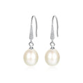 PAG&MAG 925 Sterling Silver Jewelry Freshwater Pearl Earrings for Women