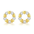 LUOTEEMI Classic Round Circle CZ Heart Halo Earrings Fashion Zircon Earring Jewelry Small Ear Studs