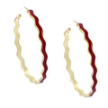 LOZRUNVE Trendy Jewelry Fashion Big Gold Enamel Hoop Earring 925 Sterling Silver