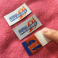 Wholesale Adhesive Iron on Woven Labelwoven Clothing Label With Glue Backing