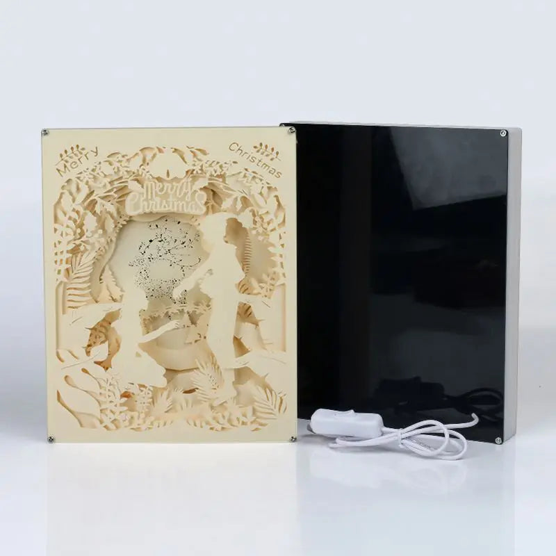 Beautiful Paper Cut Light Box Night Light Templates Laser Cut Best ChristmasTheme Christmas Day Gift