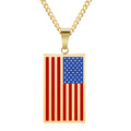 Men Pendant Necklace Independence Day Souvenirs Custom Flag 316L Stainless Steel Men's USA Flag Pendant Necklace for Men