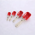 Factory Hot Sale Embossed logo Kitchen 4 Pcs Red Color Digital Measuring Spoon