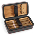 Manufacturer 6 Count Black Leather High Gross Small Wood Cigar Packing Box Travel case Humidor