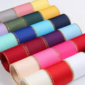 Wholesale 1inch 25mm Double Face Gold Wire Edged Grosgrain Ribbon 100% Polyester Embroidered Colors