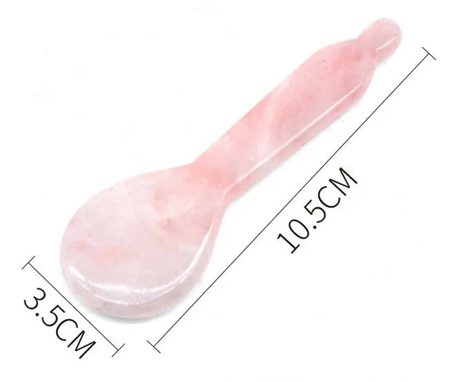 2025 Natural New Pat Guasha Spoon Pink Facial Gua Sha Box Rose Quartz Gua Sha Pouch Guasha Spoon