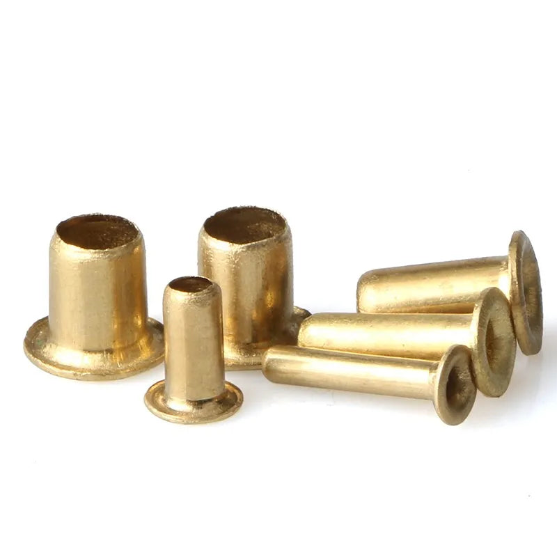 1.5mm 2.5mm 3mm 4mm DIN Standard Bright Finish Copper Brass Steel Hollow Tubular PCB Rivet HXL Brand HXL-A573 ISO9001 Certified