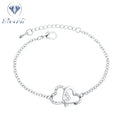 Stripe Chain with Heart Clasp Bracelet 925 Sterling Silver Jewellery  From Rich Jewelry