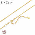 CZCITY Wholesale New Fashion 925 Silver Crude or Fine Rhombus Shaped Chain Necklace for Women & Men Party Gift Jewelry