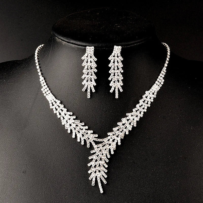 Wholesale Elegant Female Crystal Arabic Bridal Jewelry Sets