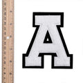 Customizable 3D Embroidered Letter Patch White Chenille Towel Polyester Yarn Sew-On Velvet Embroidery Clothes Decor OEM Model
