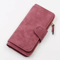 Fashion Waterproof Matte PU Leather Red Wallet Ladies Long Wallet Woman