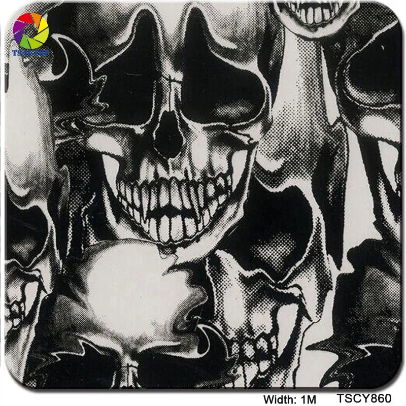 TSAUTOP 0.5/1m Width Skull Hydro Dipping Film What Is Hydro Dipping Hydro Graphics Film