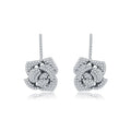 LUOTEEMI Luxury Jewelry White Gold Plated 3A Grade Cubic Zircon Big Rose Flower Exaggerated CZ Wedding Drop Earrings Fashion