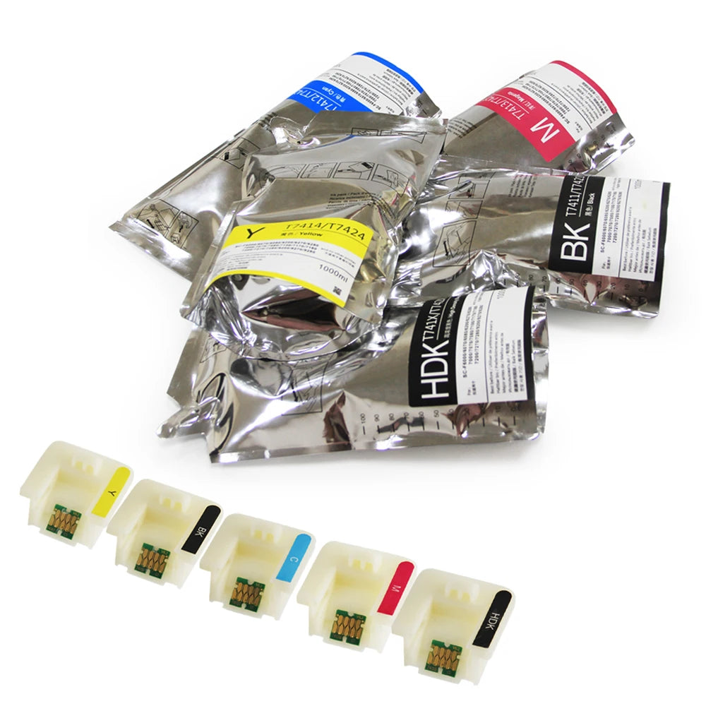 Ocbestjet Sublimation Dye Ink Bag Without Chips for EPSON Surecolor F6000 F6070 F6200 F6270 F7000 Heat Press Ink