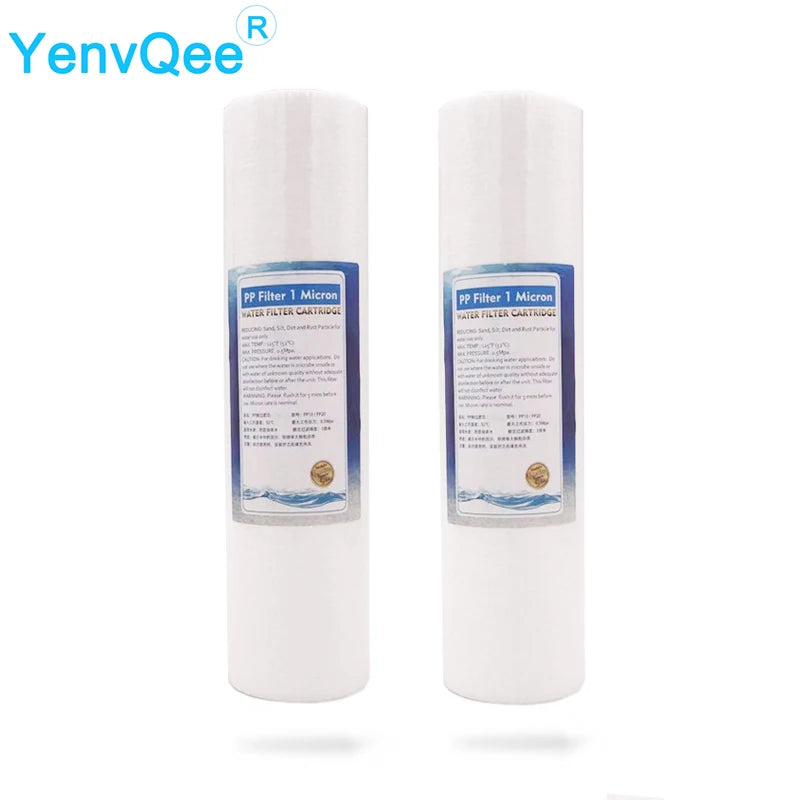 YenvQee PPF Sediment 10 Inch 1 Micron 135g Reverse Osmosis Water Filter Cartridge for Household Use Made of PP Material